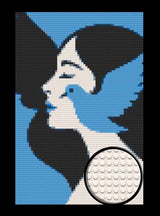 Abstract Woman with Bird Bricked Mosaic Home Decor 20x30" — photo 1