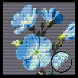 Blue Flax Flower Home decoration Bricked Mosaic Portrait 16x16" — photo 1