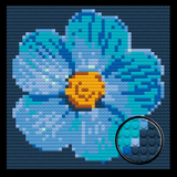 Blue Flower Home decoration Bricked Mosaic Portrait 16x16" — photo 1