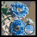 Blue Rose Flower Home decoration Bricked Mosaic Portrait 16x16" — photo 1