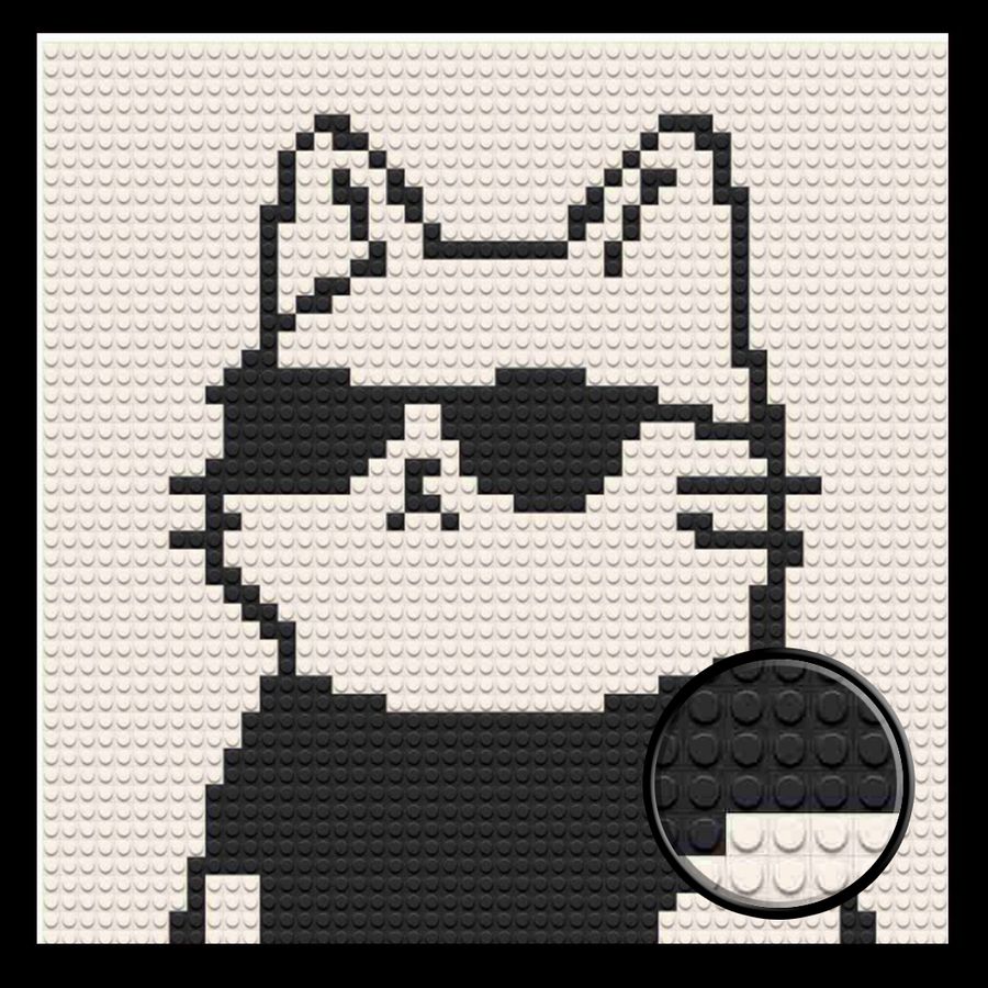 Cool Cat Home decoration Bricked Mosaic Portrait 16x16"