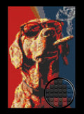 Cool Smoking Dog Bricked Mosaic Home Decor 20x30" - Memobrick