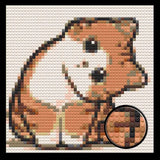Cute Curios Cat Home decoration Bricked Mosaic Portrait 16x16" — photo 1