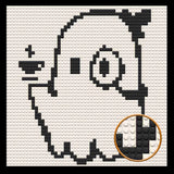 Cute Ghost Decor Art Piece Bricked Mosaic 16x16" — photo 1