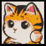 Cute Grumpy Cat Home decoration Bricked Mosaic Portrait 16x16" — photo 1
