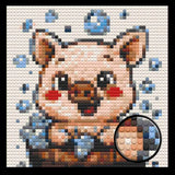 Cute Piglet Home decoration Bricked Mosaic Portrait 16x16" — photo 1