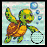 Cute Turtle Home decoration Bricked Mosaic Portrait 16x16" — photo 1