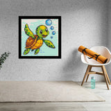 Cute Turtle Home decoration Bricked Mosaic Portrait 16x16" — photo 2
