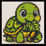 Cute Turtle Home decoration Bricked Mosaic Portrait 16x16" — photo 1