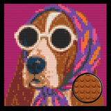 Dog with Sunglasses Home Decor Bricked Mosaic Portrait 20x20 — photo 1