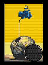 Flower on Skull Bricked Mosaic Home Decor 20x30" — photo 1