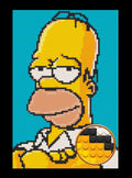 Homer Art Piece Home Wall Decor Bricked Mosaic Portrait 20x30" Memobrick