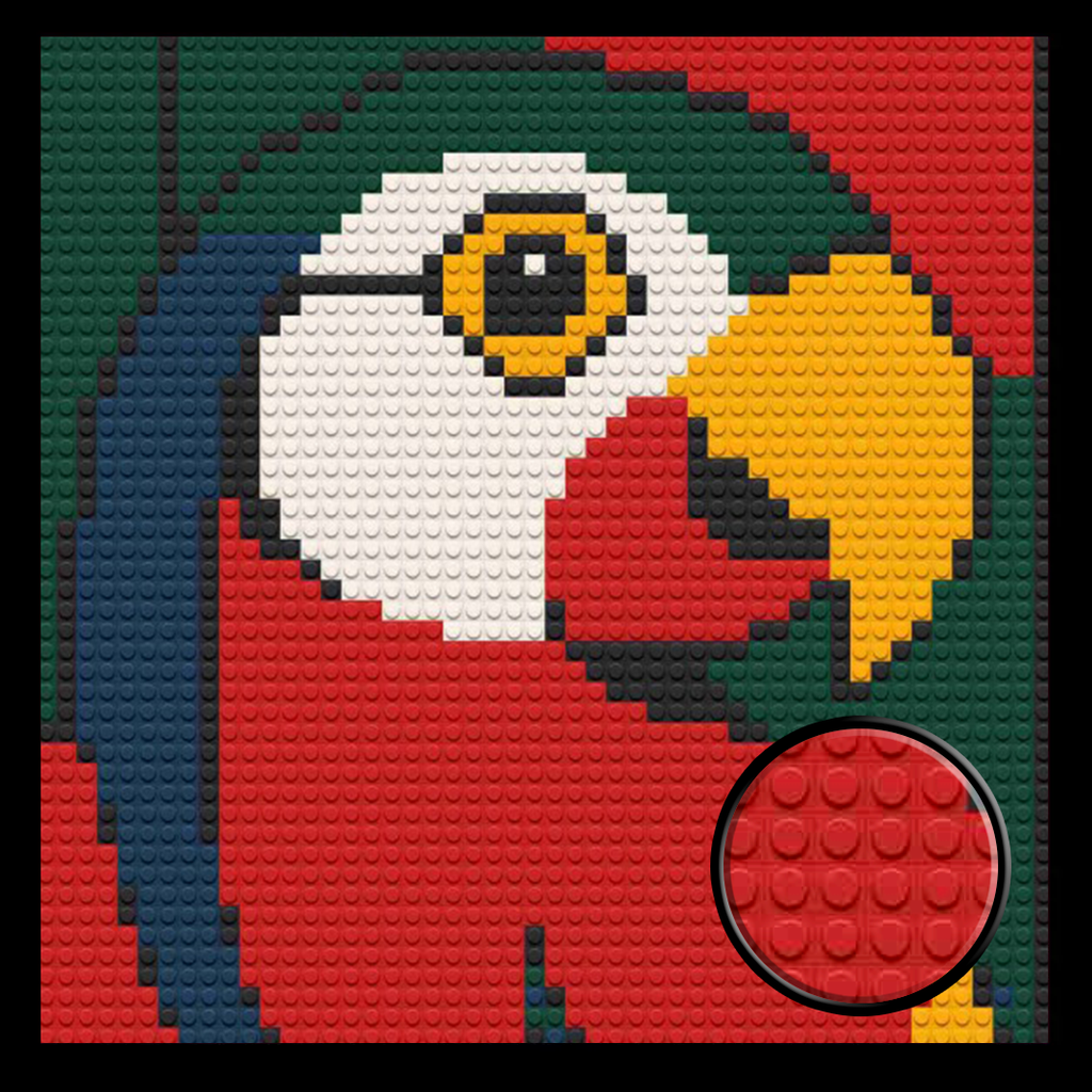 Parrot Abstract Selfie Home decoration Bricked Mosaic Portrait 16x16