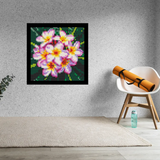 Pink Frangipani Flower Home decoration Bricked Mosaic Portrait 16x16" — photo 2