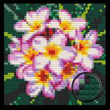 Pink Frangipani Flower Home decoration Bricked Mosaic Portrait 16x16" — photo 1