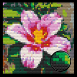 Pink Lily Flower Home decoration Bricked Mosaic Portrait 16x16" — photo 1