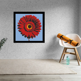 Red Daisy Flower Home decoration Bricked Mosaic Portrait 16x16" — photo 2