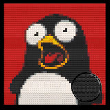 Shocked Penguin Home decoration Bricked Mosaic Portrait 16x16" — photo 1