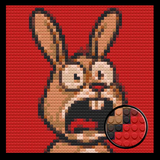 Shocked Rabbit Home decoration Bricked Mosaic Portrait 16x16" — photo 1