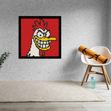 Smiling Rooster  Home decoration Bricked Mosaic Portrait 16x16" — photo 2