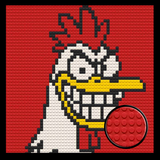 Smiling Rooster  Home decoration Bricked Mosaic Portrait 16x16" — photo 1