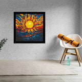 Sun Abstract Home Decor Bricked Mosaic Portrait 20x20 — photo 2