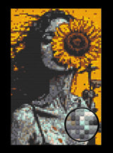 Sunflower Girl Bricked Mosaic Home Decor 20x30" — photo 1