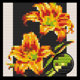 Tiger Lily Home decoration Bricked Mosaic Portrait 16x16" — photo 1