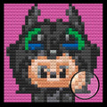 Toothless Labubu Home decoration Bricked Mosaic Portrait 10x10" Memobrick