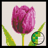Tulips Flower Home decoration Bricked Mosaic Portrait 16x16" — photo 1