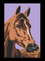 Vectored Horse Art Piece Home Wall Decor Bricked Mosaic Portrait 20x30" — photo 1