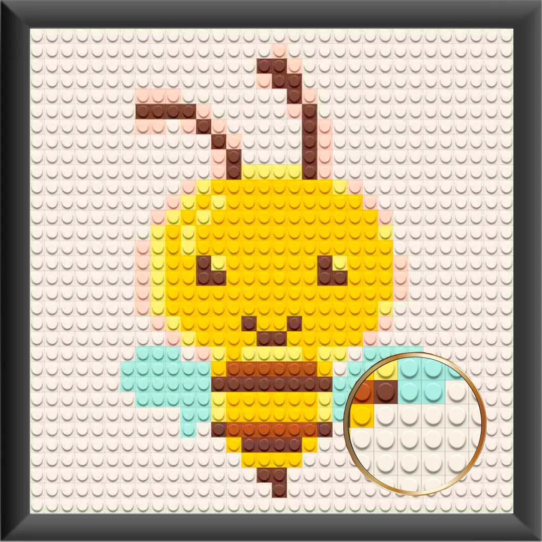 Bricked Mosaic Portrait 10x10" Bee Happy - Memobrick