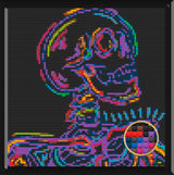 Colorful Skull Art Piece Home Wall Decor Bricked Mosaic Portrait 30x30" — photo 1