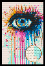 Colorful eye Art  Piece Home Wall Decor Bricked Mosaic Portrait 20x30 — photo 1