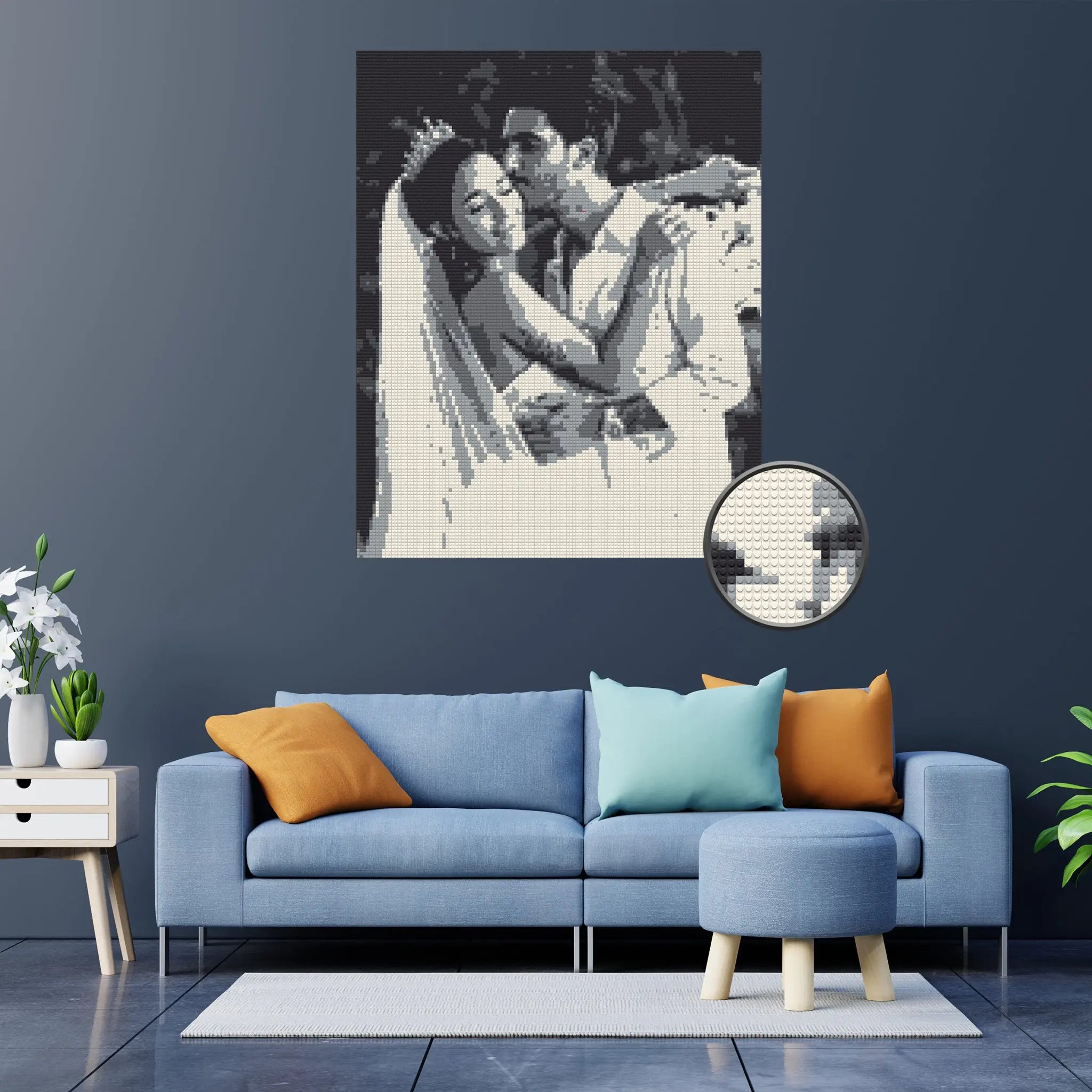 Custom Bricked Mosaic Portrait 40x50" - Memobrick