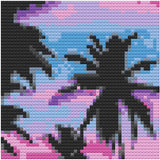 Sunset Sunrise Paradise Home Decor Art Piece Bricked Mosaic 16x16" — photo 1