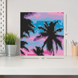 Sunset Sunrise Paradise Home Decor Art Piece Bricked Mosaic 16x16" — photo 2